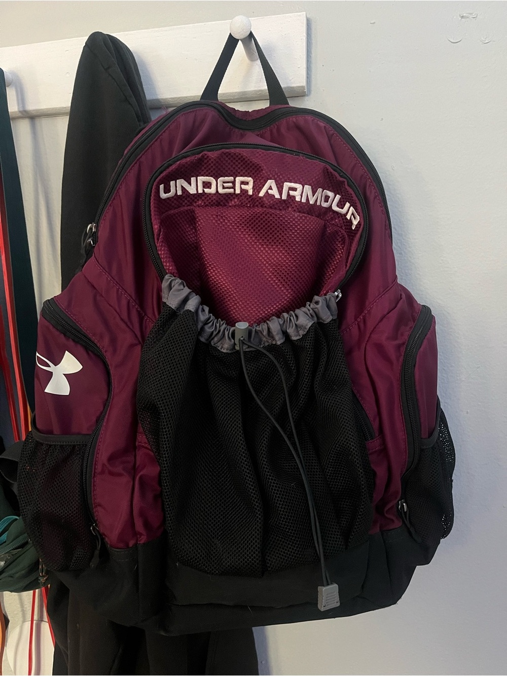 Under Armour Burgundy Purple and Black Backpack